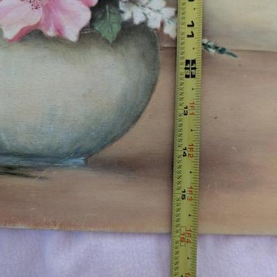 Original Painting by Gladys Estes of Delphiniums, Asters, and Petunias.