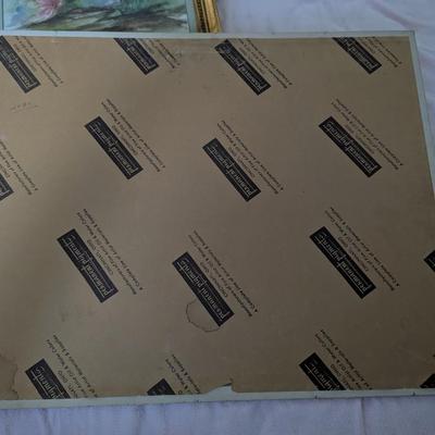 Original Painting by Gladys Estes of Delphiniums, Asters, and Petunias.