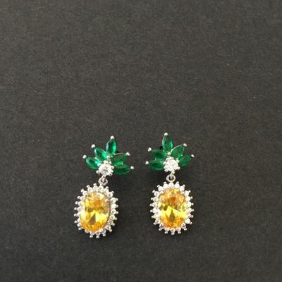 Beautiful, citrine, and Emerald dangle earrings