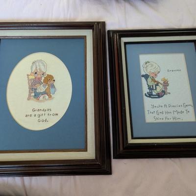 Two Cross Stitch Pieces of Art