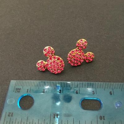 Cute Mickey Mouse rhinestone studded earrings