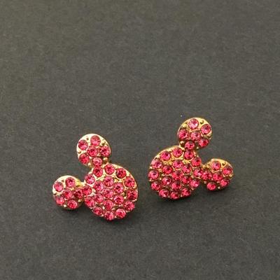 Cute Mickey Mouse rhinestone studded earrings