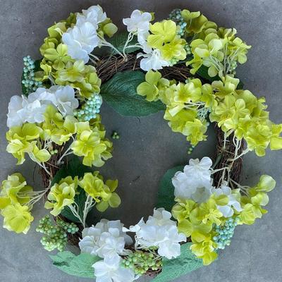 Sale Photo Thumbnail #262: beautiful green and white flowers wreath