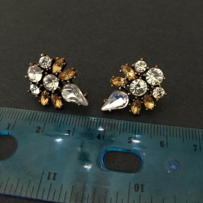 Rhinestone, vintage, stud earrings