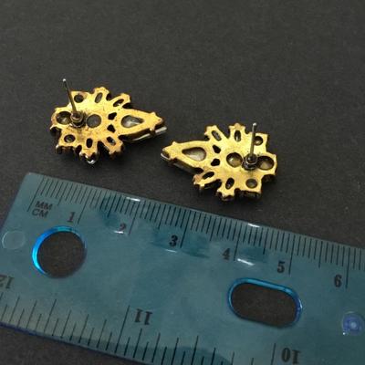 Rhinestone, vintage, stud earrings