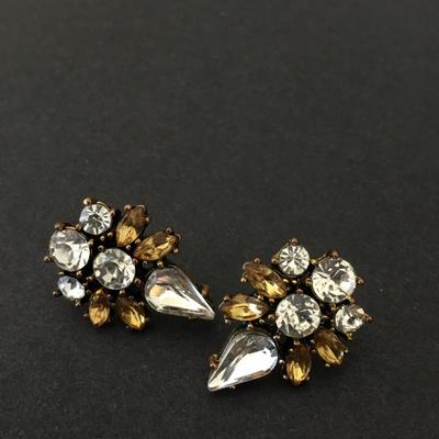Rhinestone, vintage, stud earrings