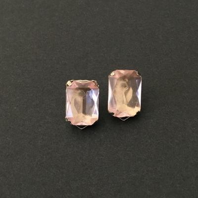 Vintage light faux glass stud earrings