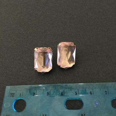 Vintage light faux glass stud earrings