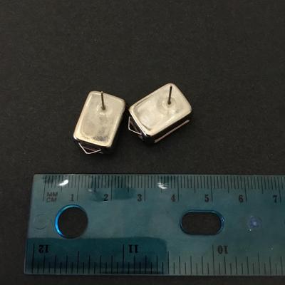 Vintage light faux glass stud earrings