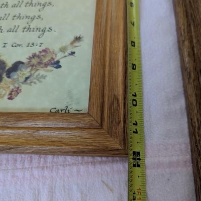 Assortment of Framed Sayings, And Plaque about a Father.