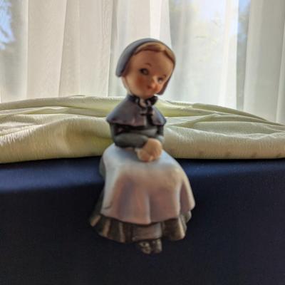 Vintage Wall Pocket, Josef, Porcelain Dinner Bell,, Edge of Shelf Pilgrim