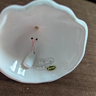 Vintage Wall Pocket, Josef, Porcelain Dinner Bell,, Edge of Shelf Pilgrim