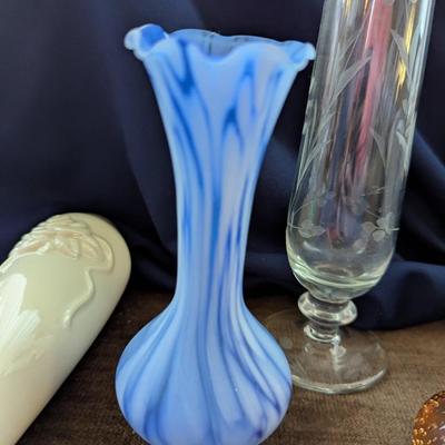 Five Beautiful Bud Vases, One Being a Lenox.