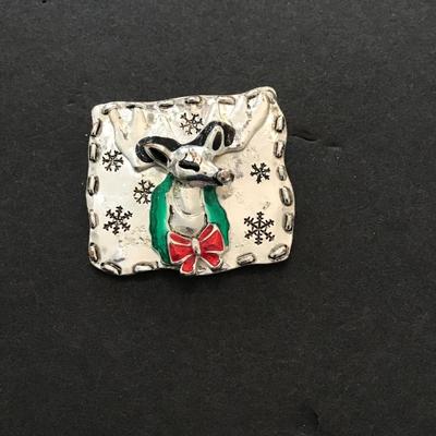 Sale Photo Thumbnail #22: Vintage Christmas reindeer brooch please see attached photos