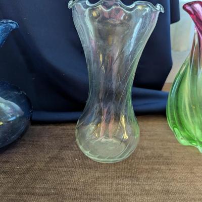 Six Beautiful Vintage Glass Vases.