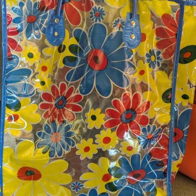 Vintage 1960's Plastic Tote Bag