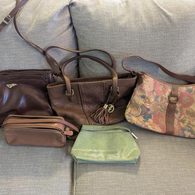 Three Purses and Two Small Bags