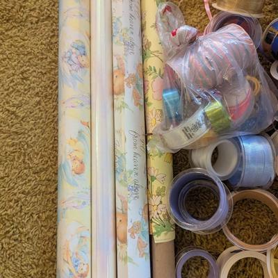 Wrapping paper and ribbon