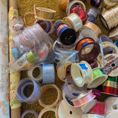 Wrapping paper and ribbon