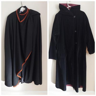 Vintage Cape w/ Nordstrom Reversible Velvet Coat (B2-BBL)