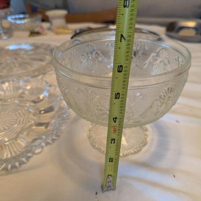 Large Lot of Glass Platters, Bowls, Egg Plate