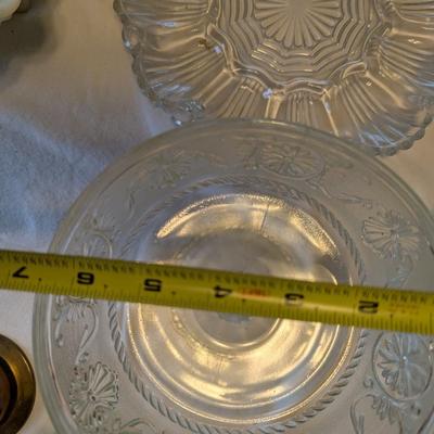 Large Lot of Glass Platters, Bowls, Egg Plate