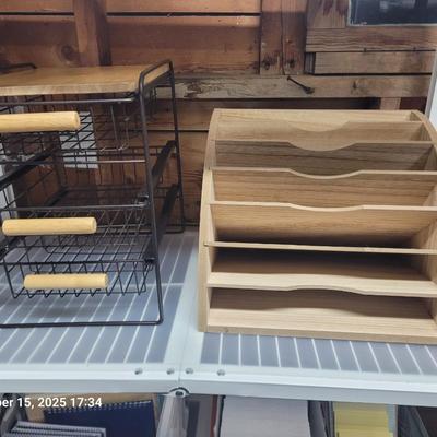 Sale Photo Thumbnail #11: Bamboo document or mail holder and small 3 rack drawer set