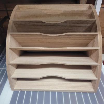 Sale Photo Thumbnail #12: Bamboo document or mail holder and small 3 rack drawer set