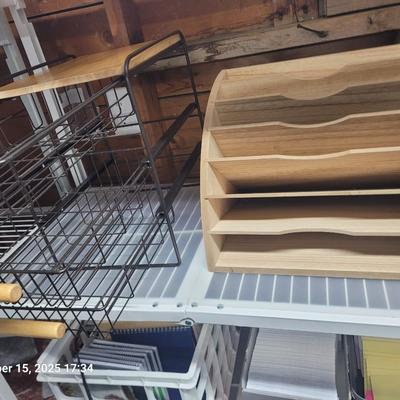 Sale Photo Thumbnail #14: Bamboo document or mail holder and small 3 rack drawer set