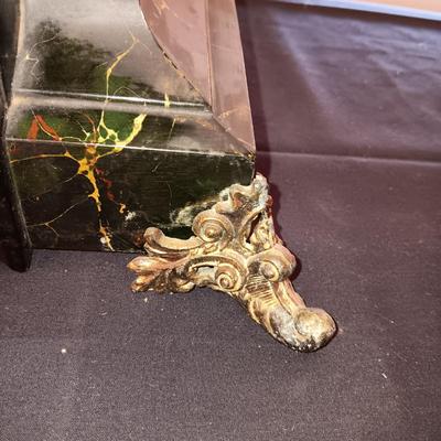 WILLIAM L GILBERT ANTIQUE CLOCK AND A BRONZE HORSE THAT HAS ALWAYS SAT ON TOP OF CLOCK