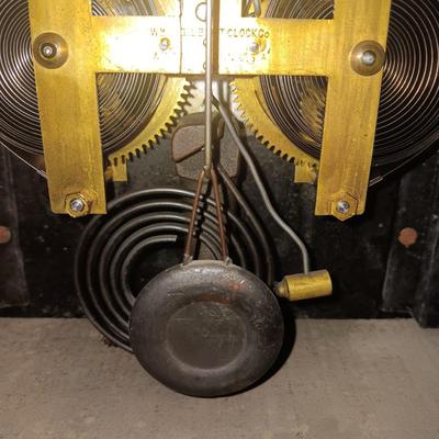 WILLIAM L GILBERT ANTIQUE CLOCK AND A BRONZE HORSE THAT HAS ALWAYS SAT ON TOP OF CLOCK