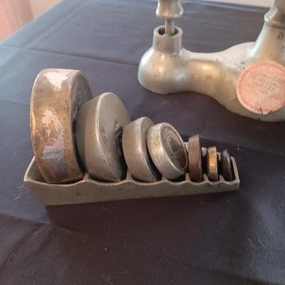 ENTERPRISE JACOBS BROS MAKERS BALANCE SCALE WITH WEIGHTS