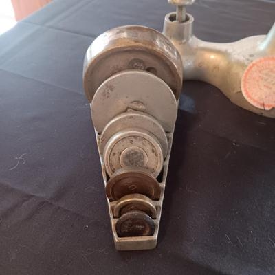 ENTERPRISE JACOBS BROS MAKERS BALANCE SCALE WITH WEIGHTS
