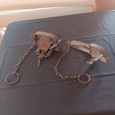 2 OLD ANIMAL TRAPS