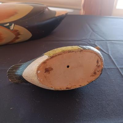 2 HAND CARVED WOODEN DUCKS