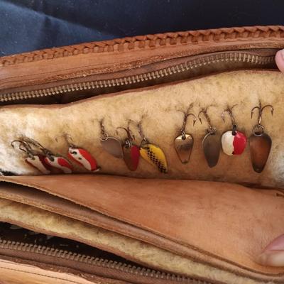 LURE BOOK FILLED WITH LURES AND MADE IN 1957 AT GILCREST H.S.