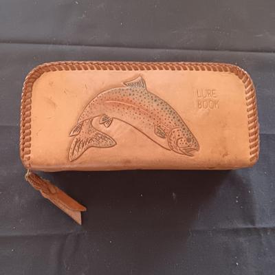 LURE BOOK FILLED WITH LURES AND MADE IN 1957 AT GILCREST H.S.