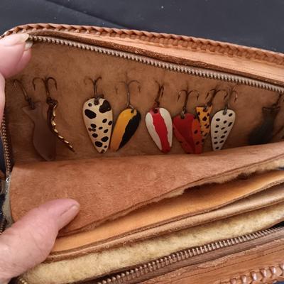 LURE BOOK FILLED WITH LURES AND MADE IN 1957 AT GILCREST H.S.