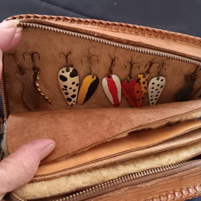 LURE BOOK FILLED WITH LURES AND MADE IN 1957 AT GILCREST H.S.