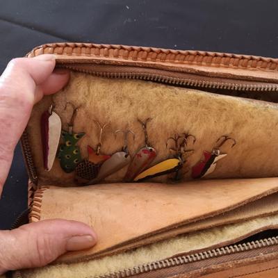 LURE BOOK FILLED WITH LURES AND MADE IN 1957 AT GILCREST H.S.