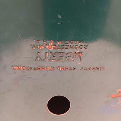 METAL TACKLE BOX FROM MONTGOMERY WARDS 1955 FILLED WITH TACKLE