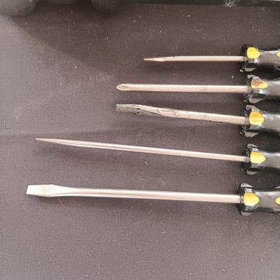 TOOL SET IN CASE AND A SET OF STANLEY SCREWDRIVERS
