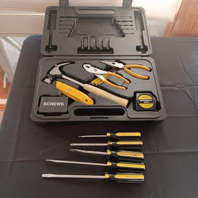 TOOL SET IN CASE AND A SET OF STANLEY SCREWDRIVERS