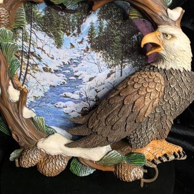 Hamilton Collection “Winter’s Flight” – Four Seasons of the Eagle – 1997 Framed Collector Plate