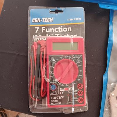 NEW 3 PC LOCKING PLIERS, VOLTAGE MULTI TESTER AND A SOCKET SET