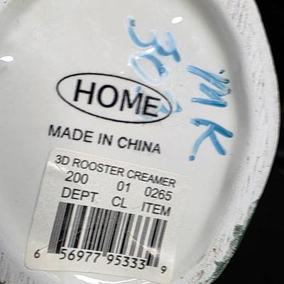 Vintage Ceramic Rooster Gravy Boat - 7" Colorful Chicken Creamer Pitcher