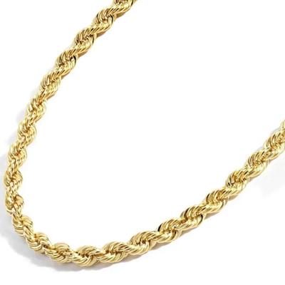 14K Solid Yellow Gold Filled Rope Chain Necklace