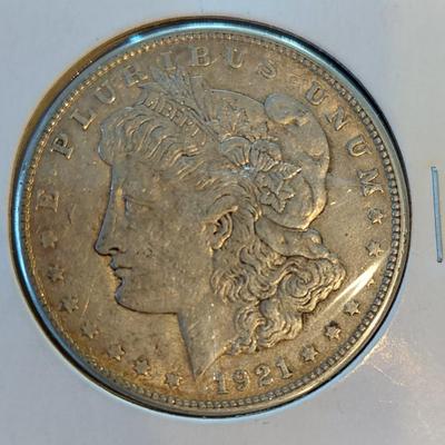 1921 Morgan silver dollar
