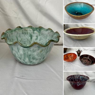 Assortment of Pottery Bowls & More, Includes Signed (DR-RG)