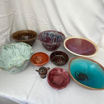 Assortment of Pottery Bowls & More, Includes Signed (DR-RG)